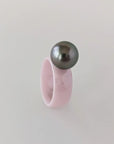 Tahitian Pearl and Ceramic Ring - Marina Korneev Fine Pearls