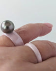 Tahitian Pearl and Ceramic Ring - Marina Korneev Fine Pearls