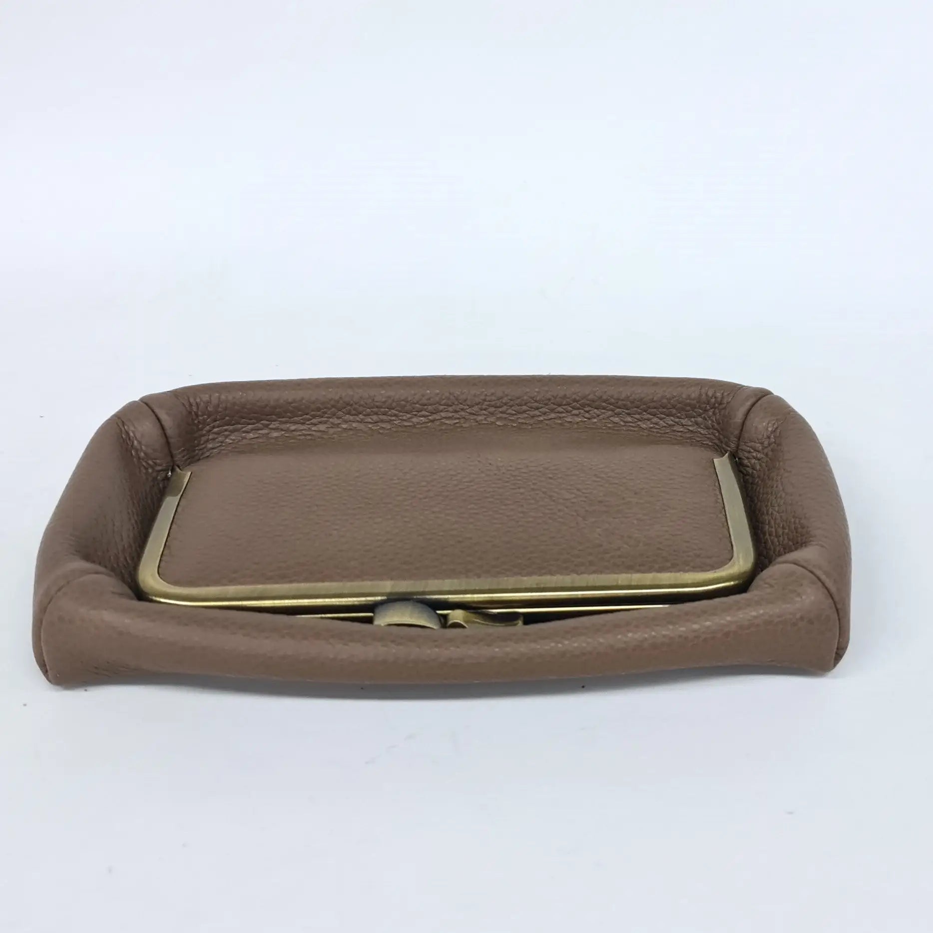 Taupe Handmade Genuine Leather Travel Bag - Cosmetic Bag