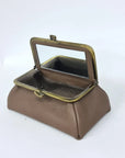 Taupe Handmade Genuine Leather Travel Bag - Cosmetic Bag