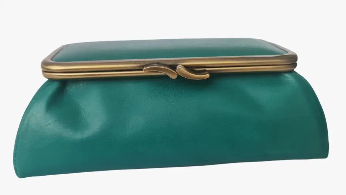 Teal Handmade Genuine Leather Travel Bag - Marina Korneev