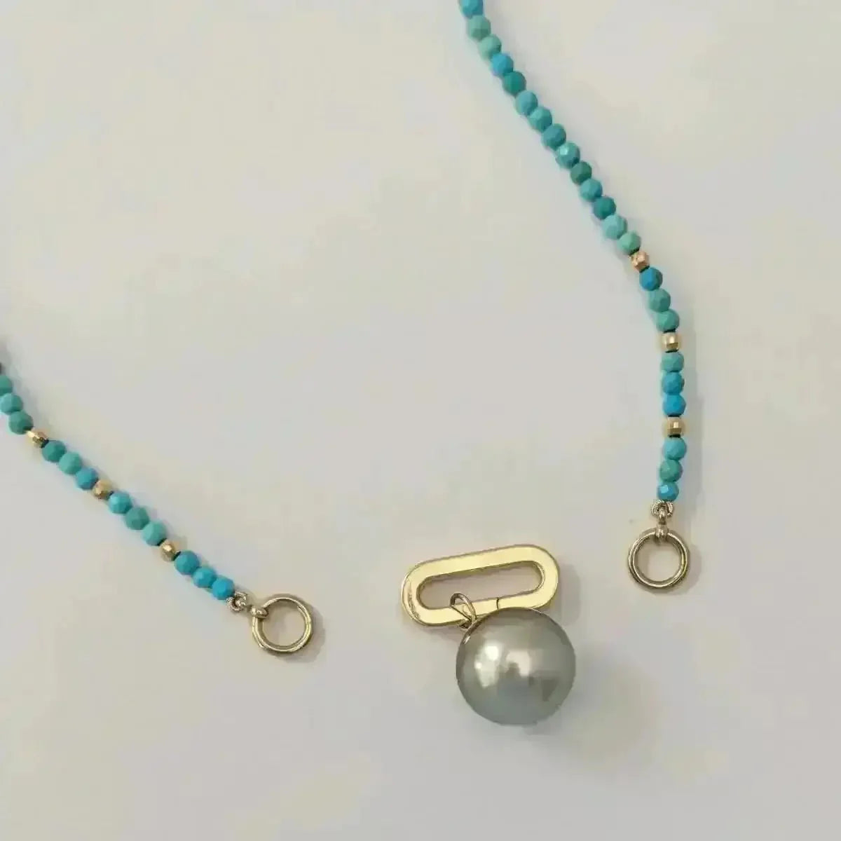 Tiny Arizona Turquoise Bead Add - a - Clasp Necklace - Marina Korneev