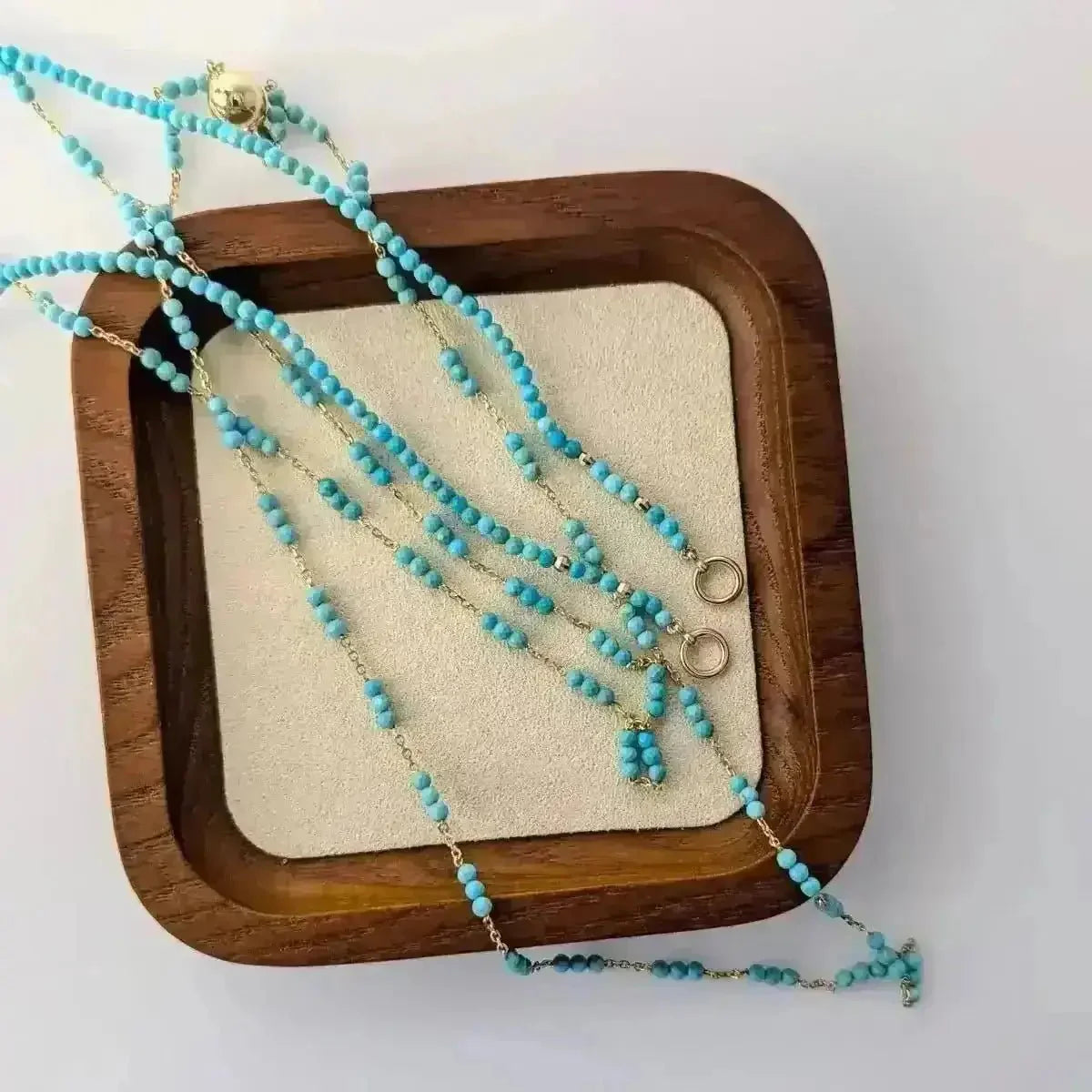 Tiny Arizona Turquoise Bead Add - a - Clasp Necklace - Marina Korneev