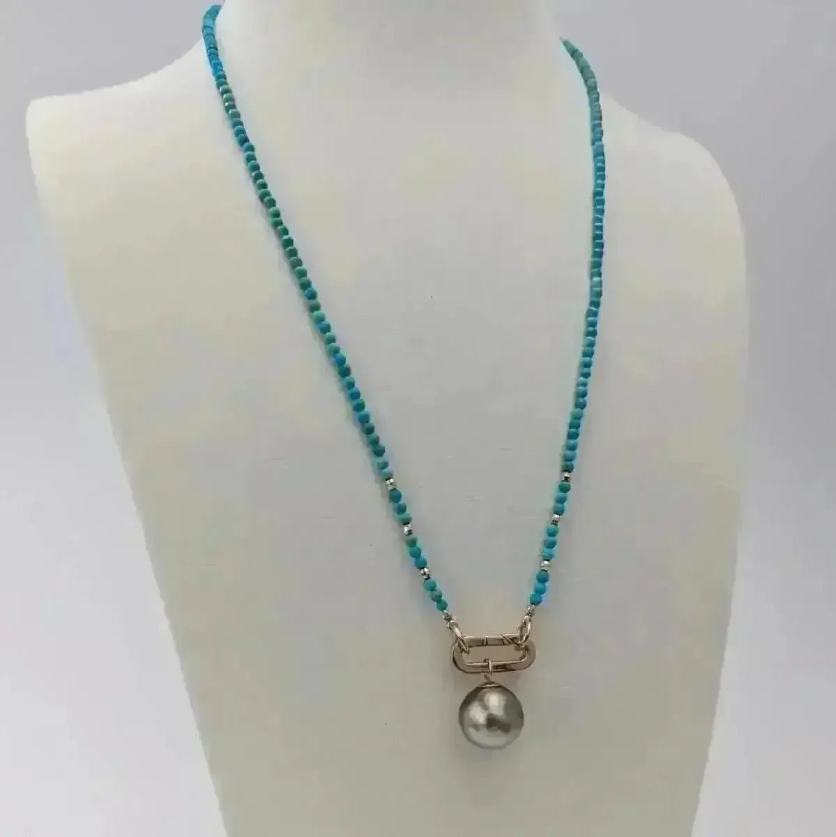 Tiny Arizona Turquoise Bead Add - a - Clasp Necklace - Marina Korneev