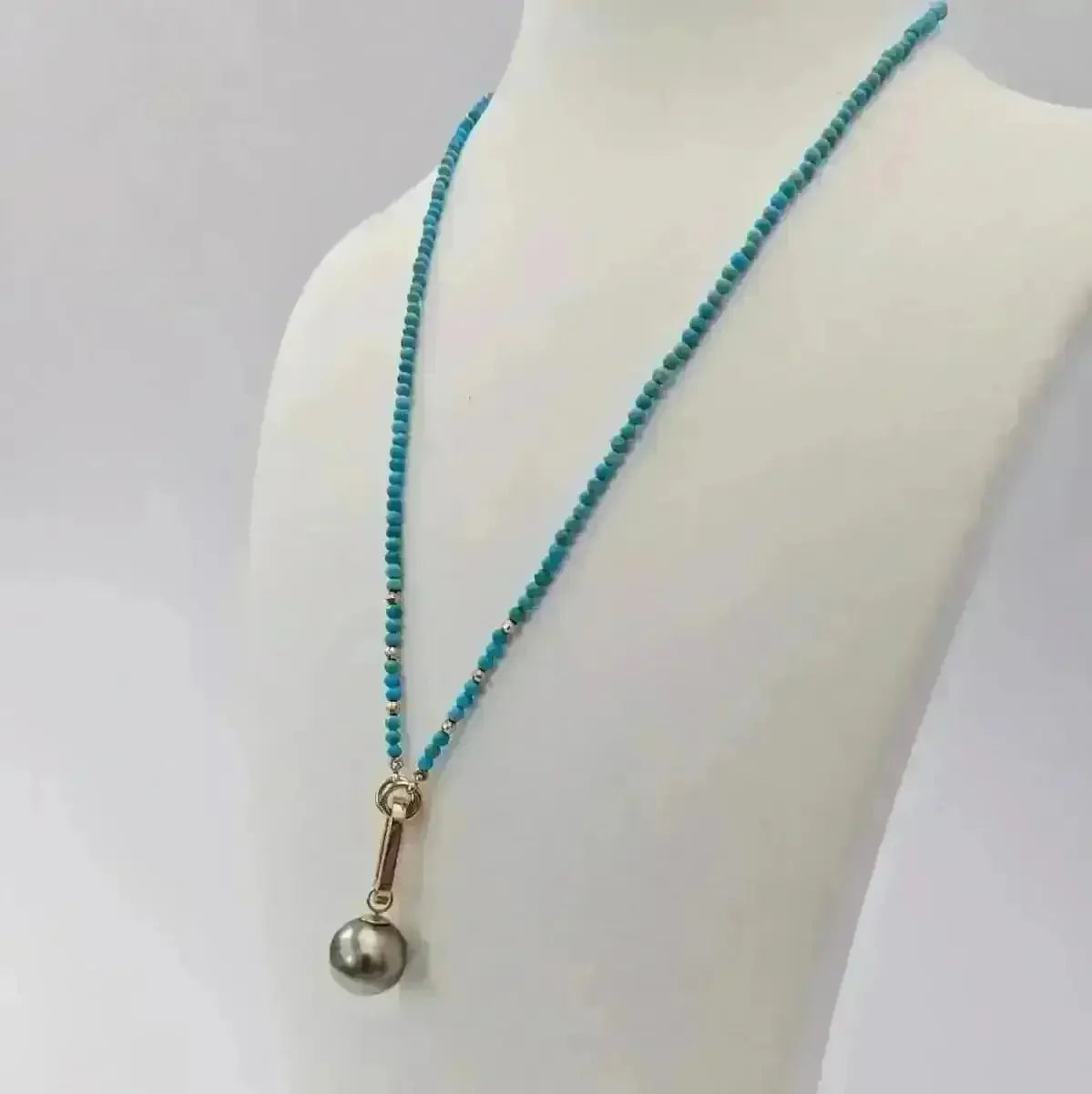 Tiny Arizona Turquoise Bead Add - a - Clasp Necklace - Marina Korneev