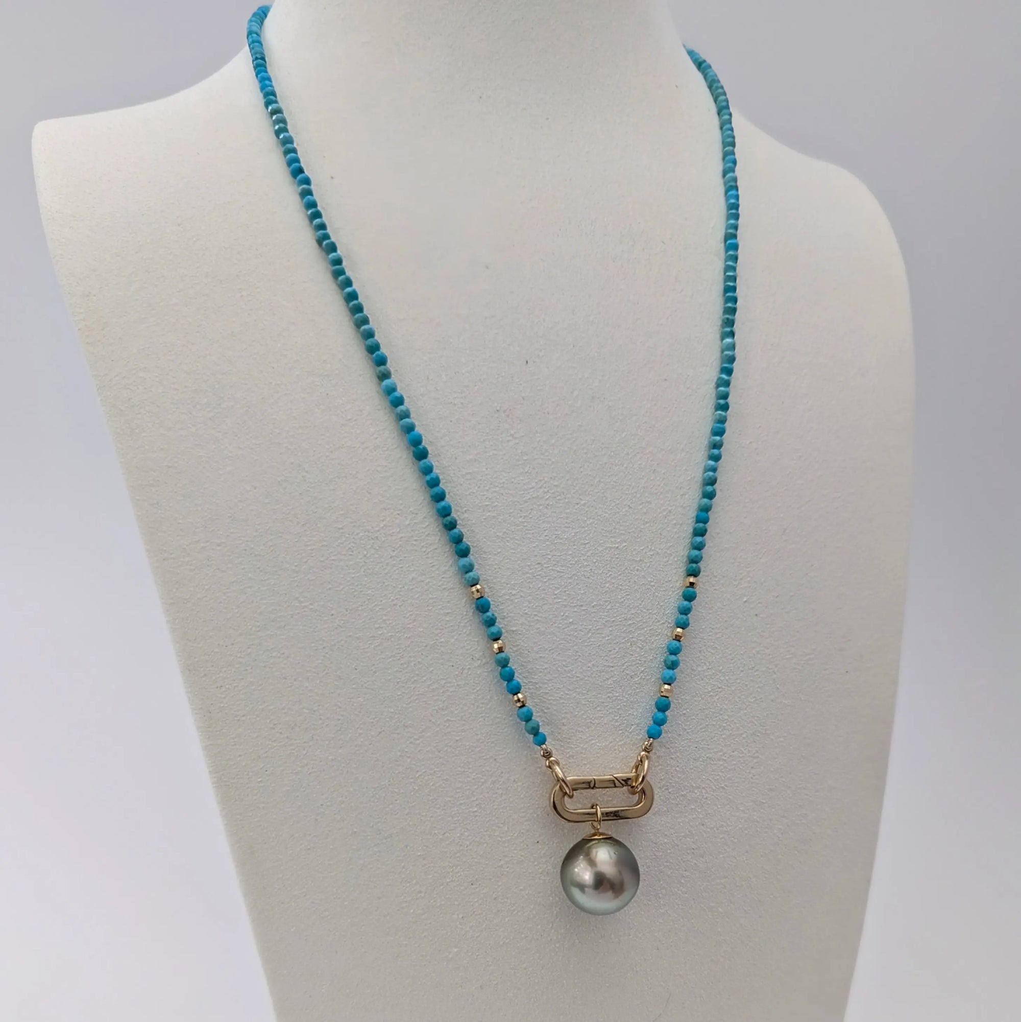 Tiny Arizona Turquoise Bead Claspless Necklace - Necklaces