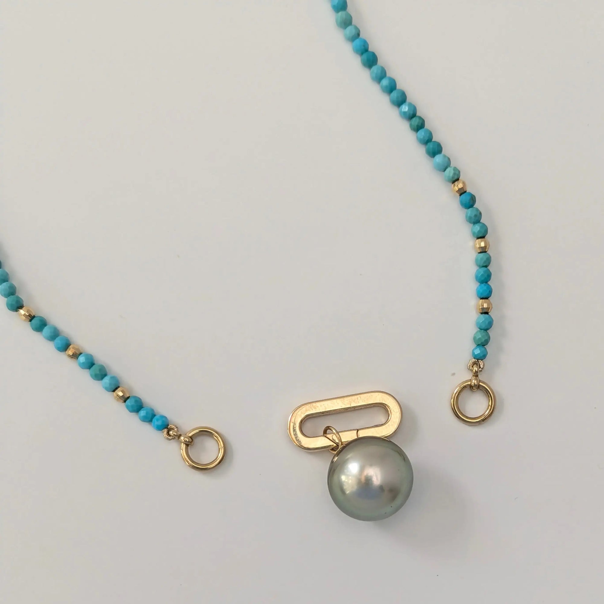 Tiny Arizona Turquoise Bead Claspless Necklace - Necklaces