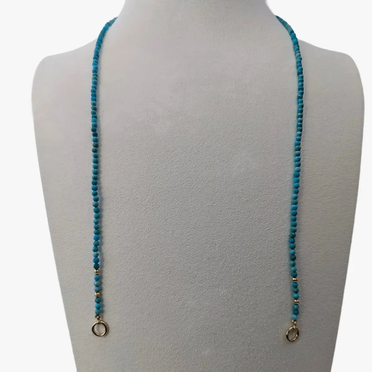 Tiny Arizona Turquoise Bead Claspless Necklace - Marina Korneev