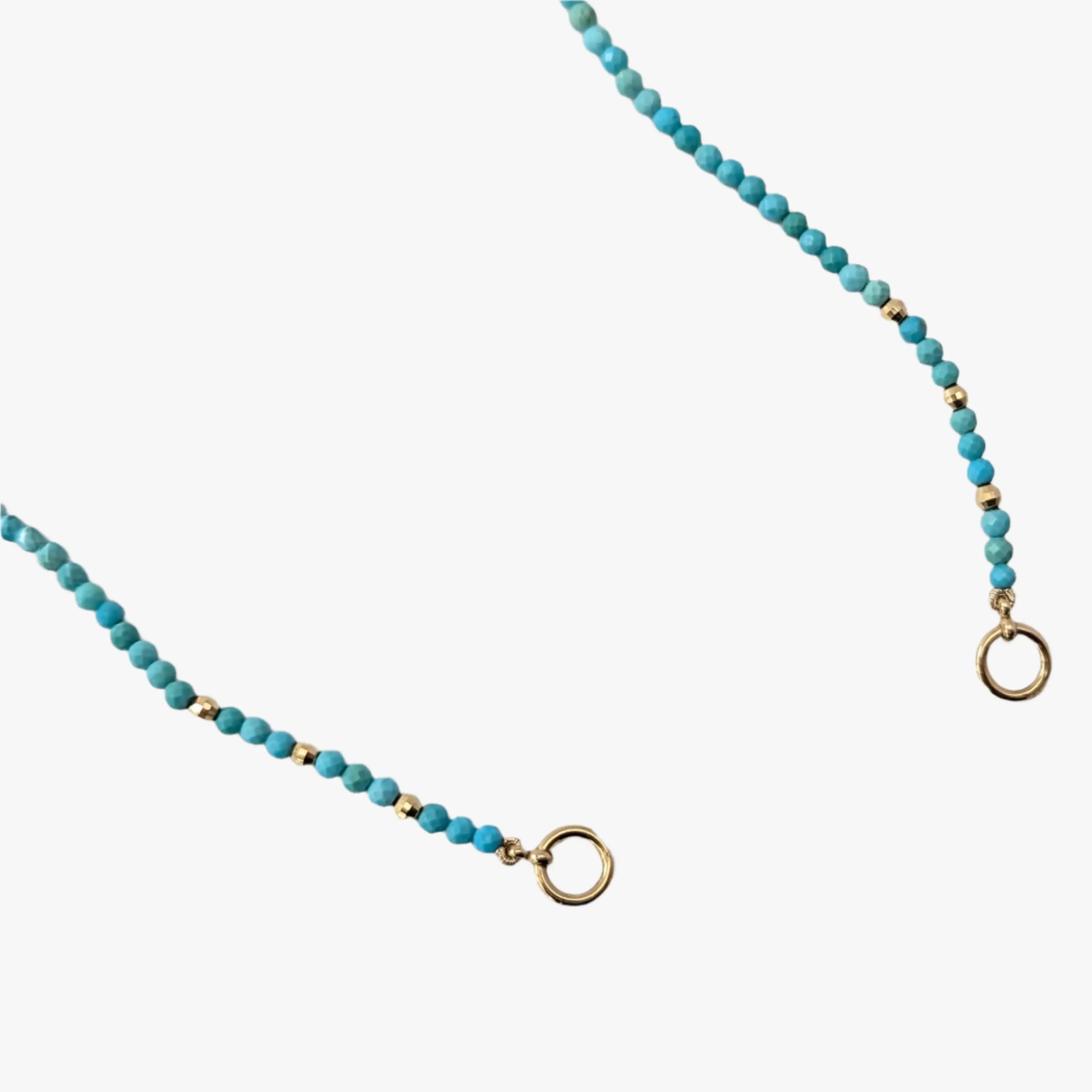 Tiny Arizona Turquoise Bead Claspless Necklace - Necklaces