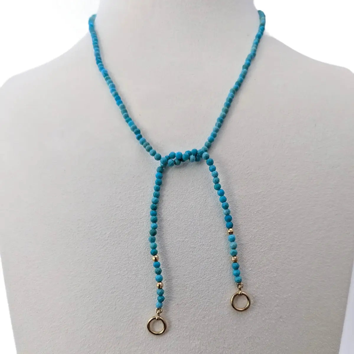 Tiny Arizona Turquoise Bead Claspless Necklace - Marina Korneev