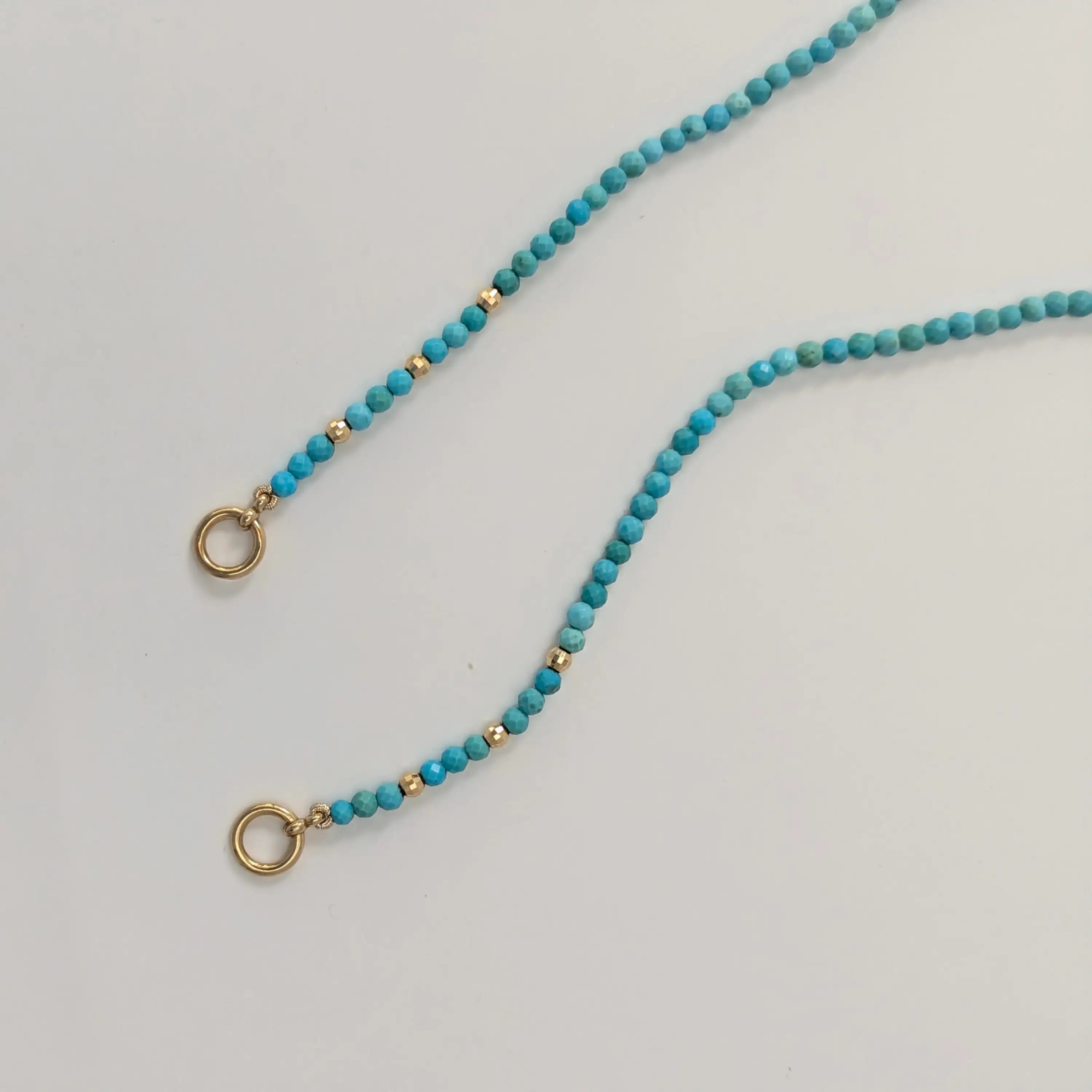 Tiny Arizona Turquoise Bead Claspless Necklace - Necklaces