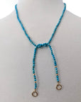 Tiny Arizona Turquoise Bead Claspless Necklace - Marina Korneev