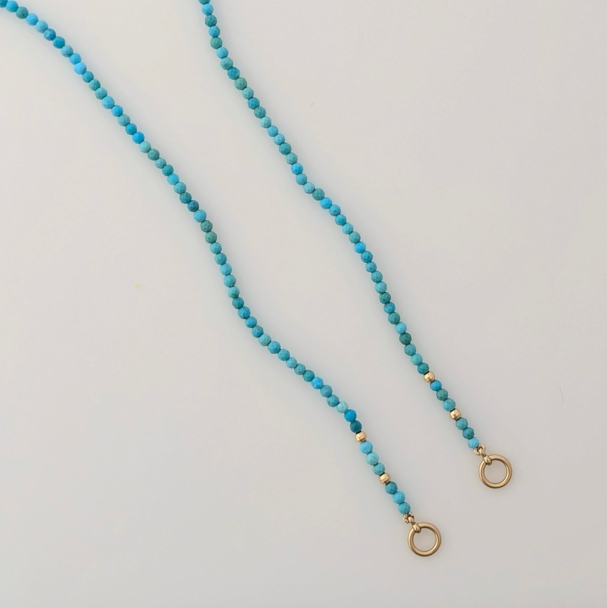 Tiny Arizona Turquoise Bead Claspless Necklace - Marina Korneev