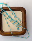 Tiny Arizona Turquoise Beads Gold Chain Station Necklace - Marina Korneev