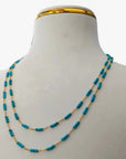 Tiny Arizona Turquoise Beads Gold Chain Station Necklace - Marina Korneev