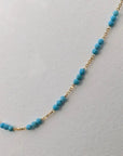 Tiny Arizona Turquoise Beads Gold Chain Station Necklace - Marina Korneev