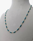 Tiny Arizona Turquoise Beads Gold Chain Station Necklace - Marina Korneev