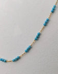 Tiny Arizona Turquoise Beads Gold Chain Station Necklace - Marina Korneev