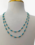 Tiny Arizona Turquoise Beads Gold Chain Station Necklace - Marina Korneev