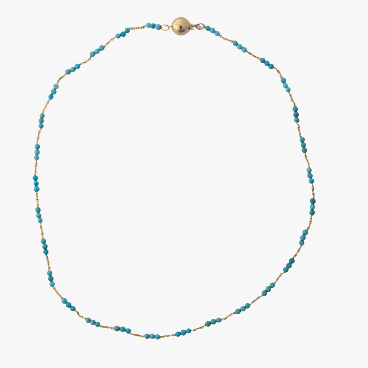 Tiny Arizona Turquoise Beads Gold Chain Station Necklace - Marina Korneev