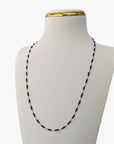 Tiny Lapis Lazuli Beads Gold Chain Station Necklace - Marina Korneev