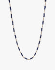 Tiny Lapis Lazuli Beads Gold Chain Station Necklace - Marina Korneev