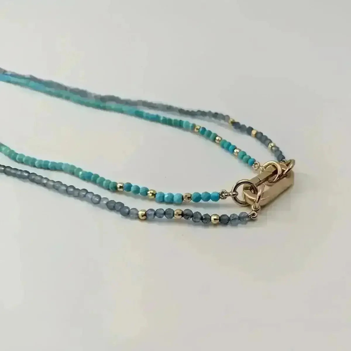 Tiny Santa Maria Aquamarine Bead Add - a - Clasp Necklace - Marina Korneev