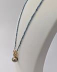 Tiny Santa Maria Aquamarine Bead Claspless Necklace - Necklaces