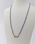 Tiny Santa Maria Aquamarine Bead Claspless Necklace - Necklaces