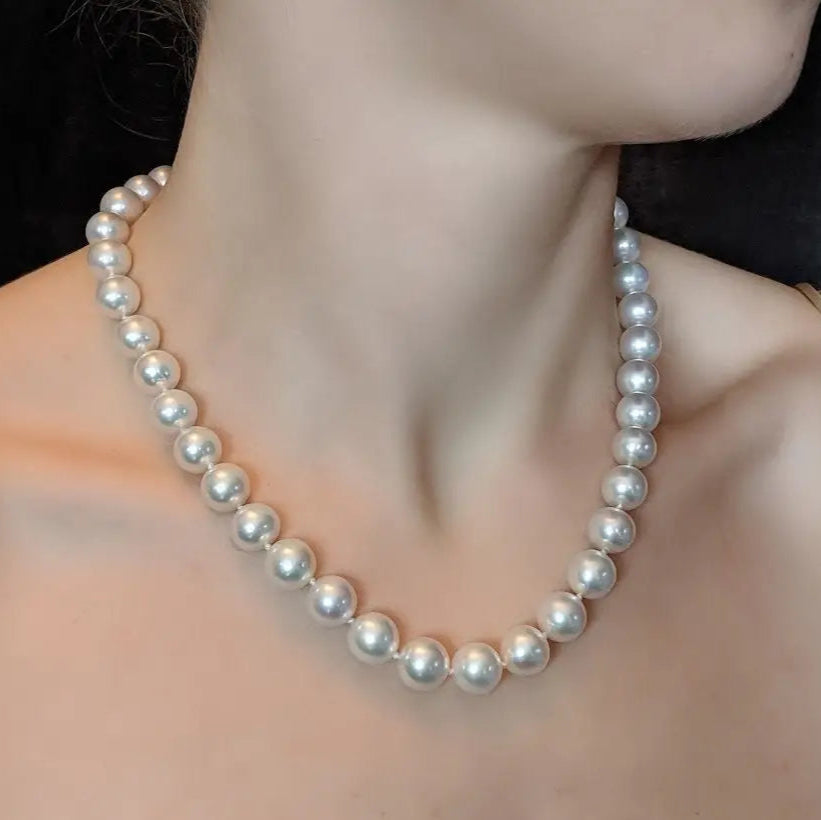 White South Sea Pearl Necklace 14K Gold Marina Pearls