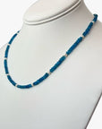 3.5-4.0mm White Seed Freshwater Pearl and Apatite Necklace - Marina Korneev Fine Pearls