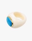 Vintage Walrus Tusk and Turquoise Ring - Marina Korneev Fine Pearls