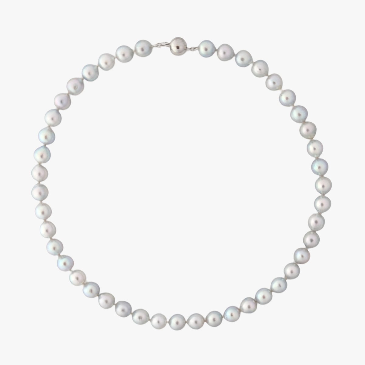 8.5-9.0mm Silver Semi-Baroque Akoya Pearl Necklace - Marina Korneev Fine Pearls