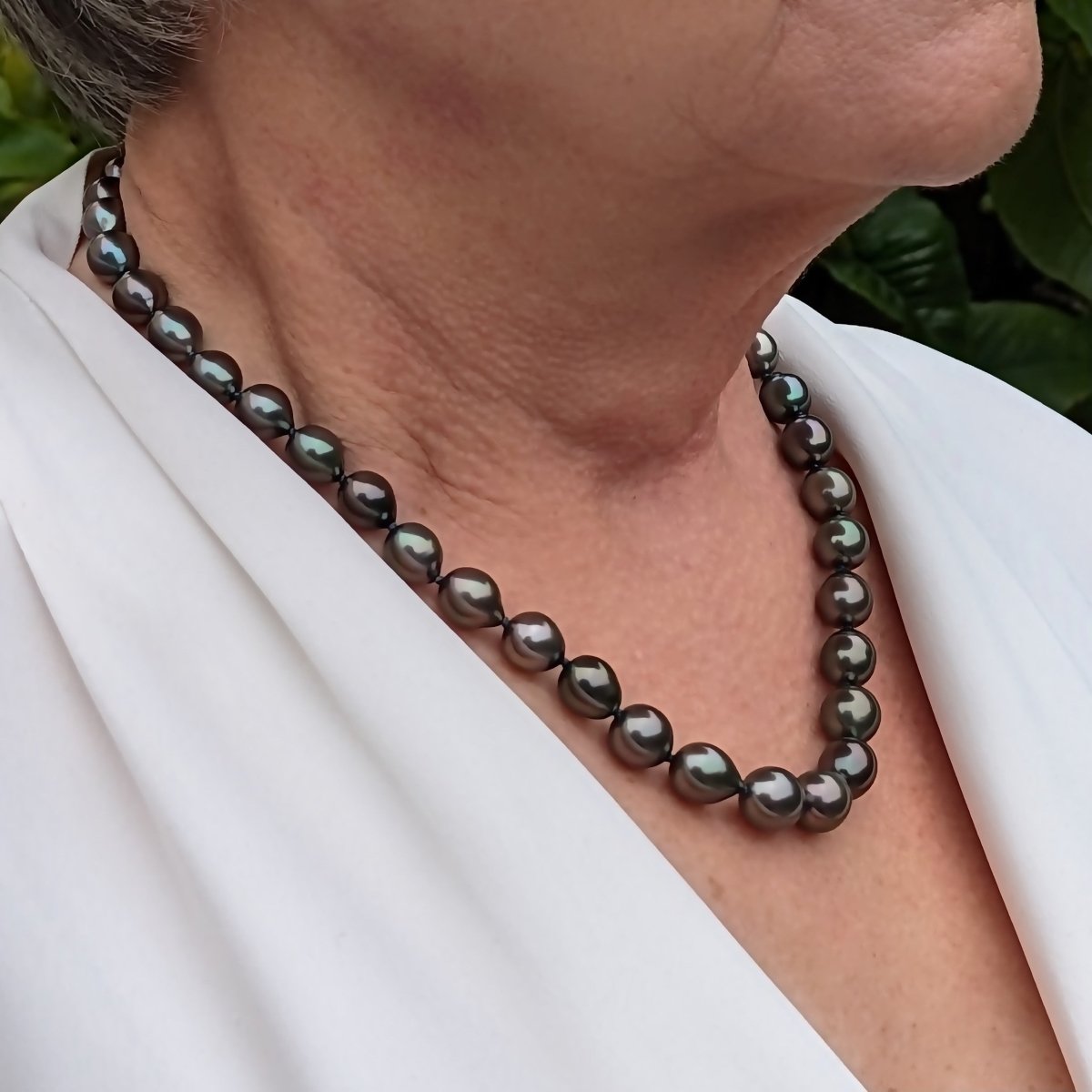 8-11mm Perfect Drops Tahitian Pearl Necklace-2 - Marina Korneev Fine Pearls