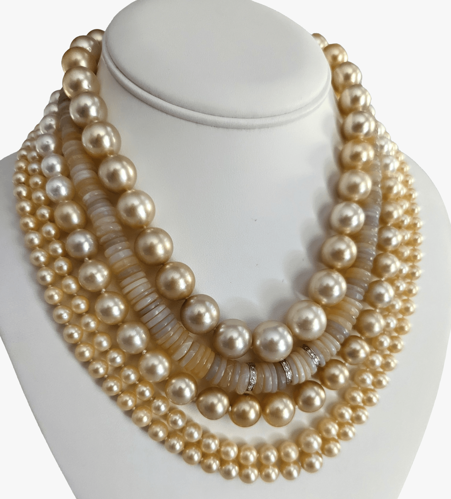 12-14mm GORGEOUS! Golden South Sea Pearl Necklace - Marina Korneev Fine Pearls