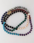 8.0-8.5mm Tahitian Pearl & Multi Gem Necklace - Marina Korneev Fine Pearls