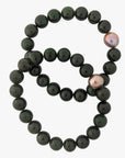 10-11mm Chinese Freshwater Edison Pearl Nephrite Stretch Bracelet - Marina Korneev Fine Pearls