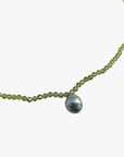 10.0-10.5mm Blue Baroque Akoya Pearl and Peridot Necklace - Marina Korneev Fine Pearls