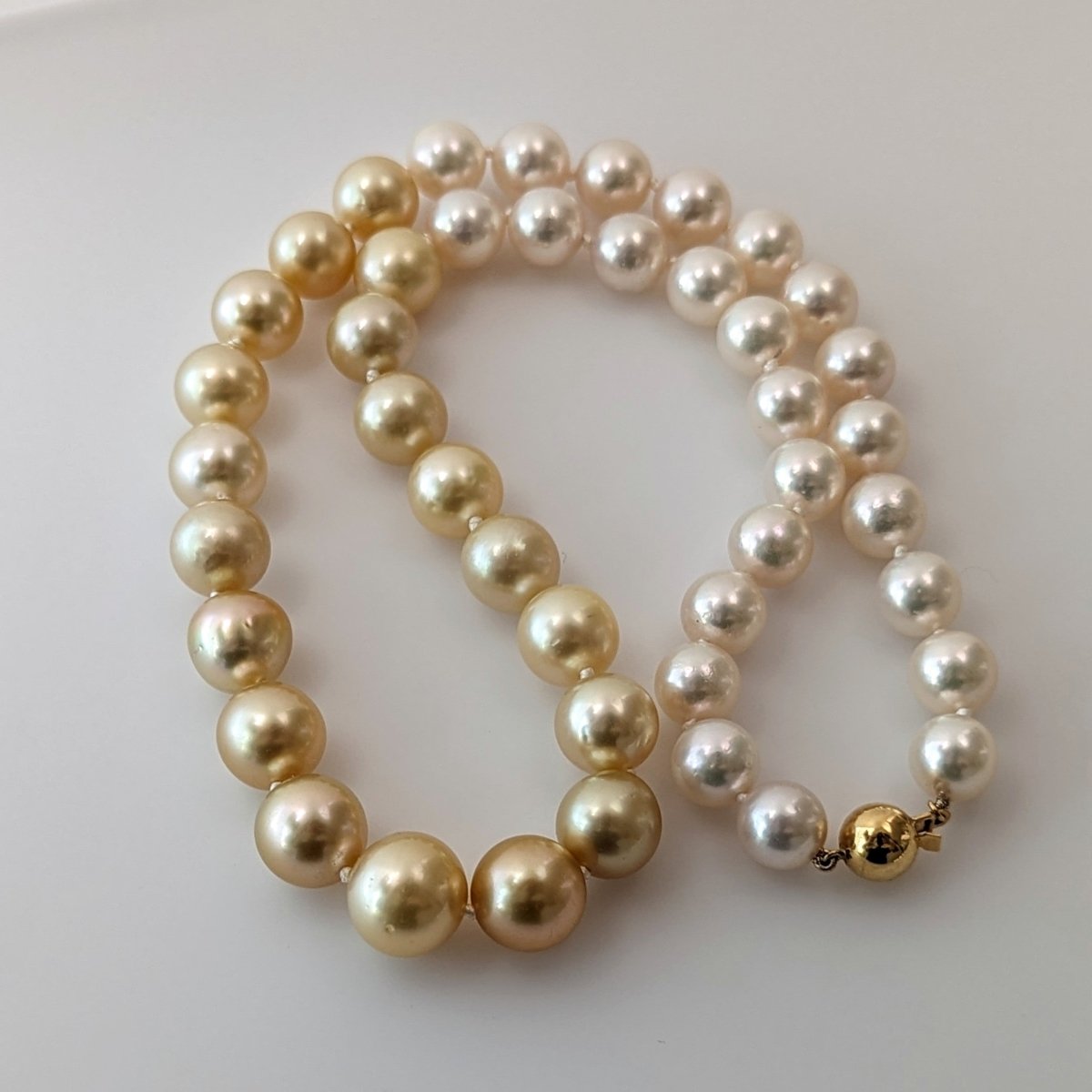 White South Sea Pearl Necklace Strand 12mm-13mm Baroque Pearls Silver Clasp  18