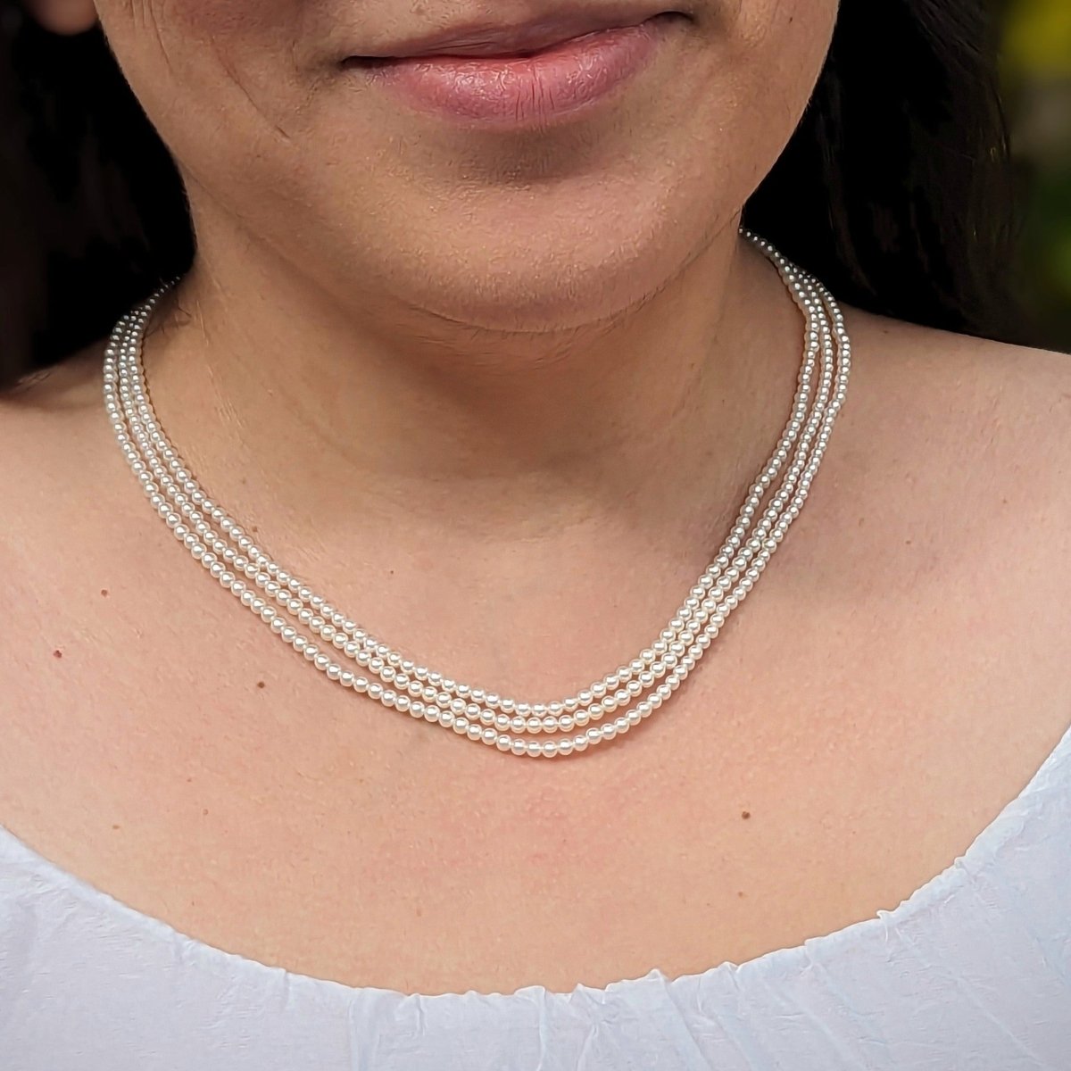 2.5-3.5mm White Baby Akoya Pearl Multistrand Necklace - Marina Korneev Fine Pearls