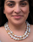 Harvest Strand: 9-19mm White & Golden South Sea Pearl Necklace - Marina Korneev Fine Pearls