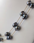 10-12mm Semi-Baroque Tahitian Pearl Station Long Necklace - Marina Korneev Fine Pearls