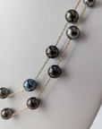 9-11mm EXCEPTIONAL Round Tahitian Pearl Station Long Necklace - Marina Korneev Fine Pearls