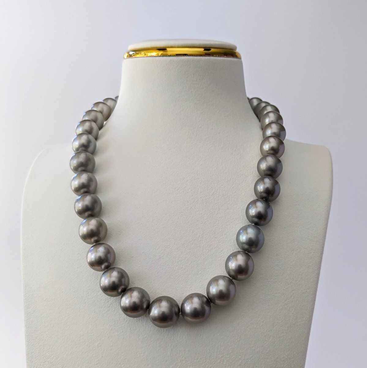 12-14mm Gray Tahitian Pearl Necklace - Marina Korneev Fine Pearls