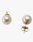 8.5-9.0mm White Akoya Pearl Stud Earrings - Marina Korneev Fine Pearls