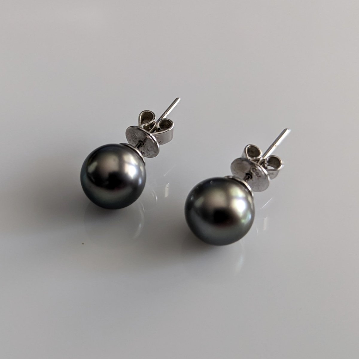 9-10mm Tahitian Pearl Stud Earrings - Marina Korneev Fine Pearls