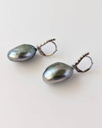 19-20mm Tahitian Keshi Pearl Dangling Lever-Back Earrings - Marina Korneev Fine Pearls