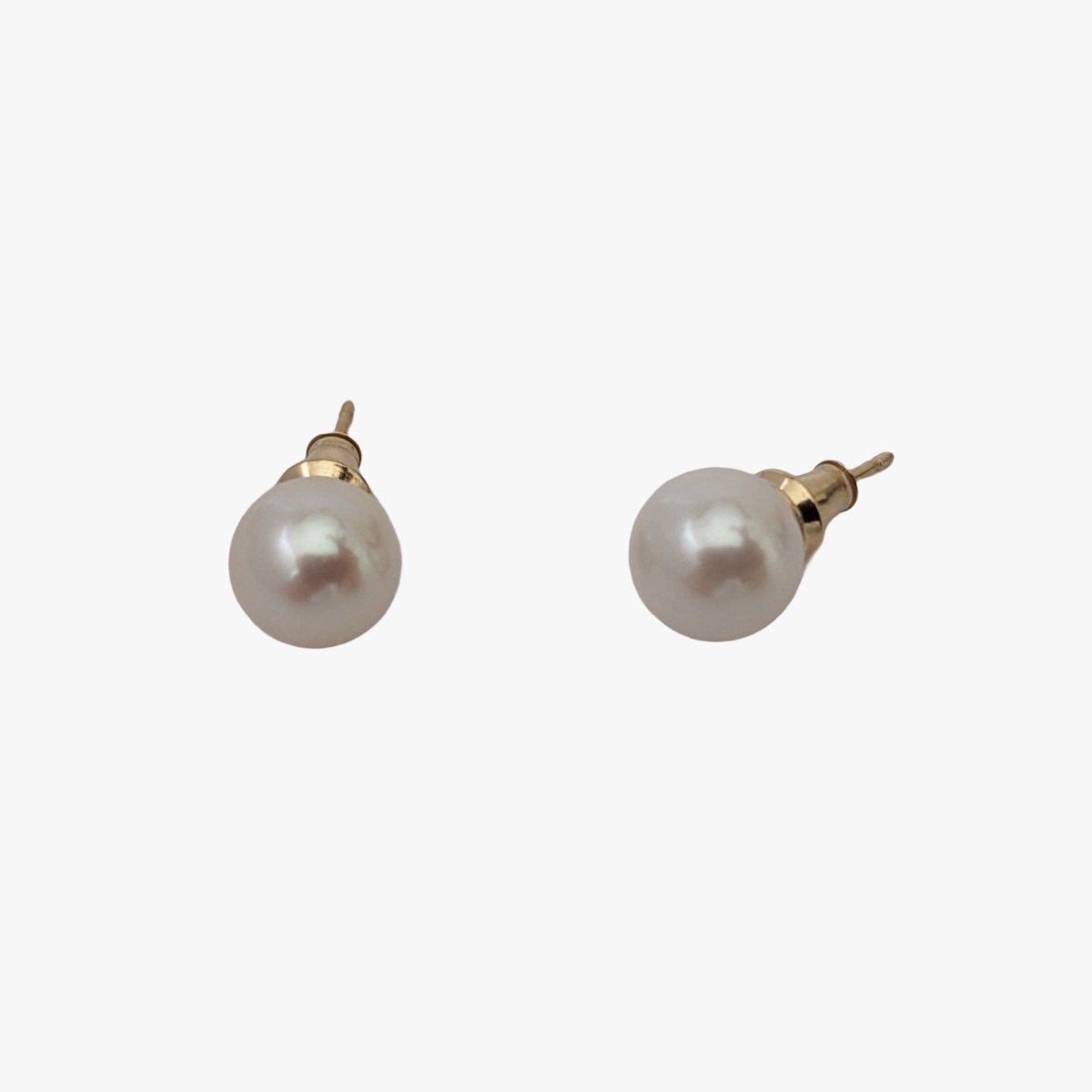7.5-8.0mm White Akoya Pearl Stud Earrings - Marina Korneev Fine Pearls