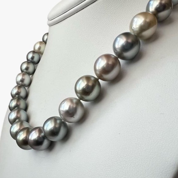 10-14mm Pastel Mix Tahitian Pearl Necklace - Marina Korneev Fine Pearls