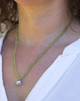 10.0-10.5mm Blue Baroque Akoya Pearl and Peridot Necklace - Marina Korneev Fine Pearls